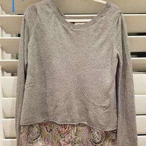 Subtle luxury women top pullover sweater cashmere silk tencel paisley size S / M